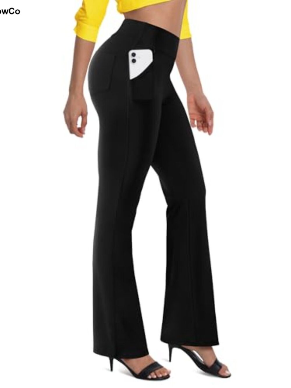 High Waisted Bootcut Yoga Pants 4 Pockets Pull On Stretchy Dress Pants